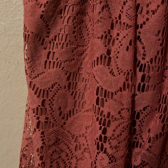 American Eagle Burnt Rose Pink Spaghetti Strap Swiss Dot Lace Bustier Dress XS - Picture 6 of 15